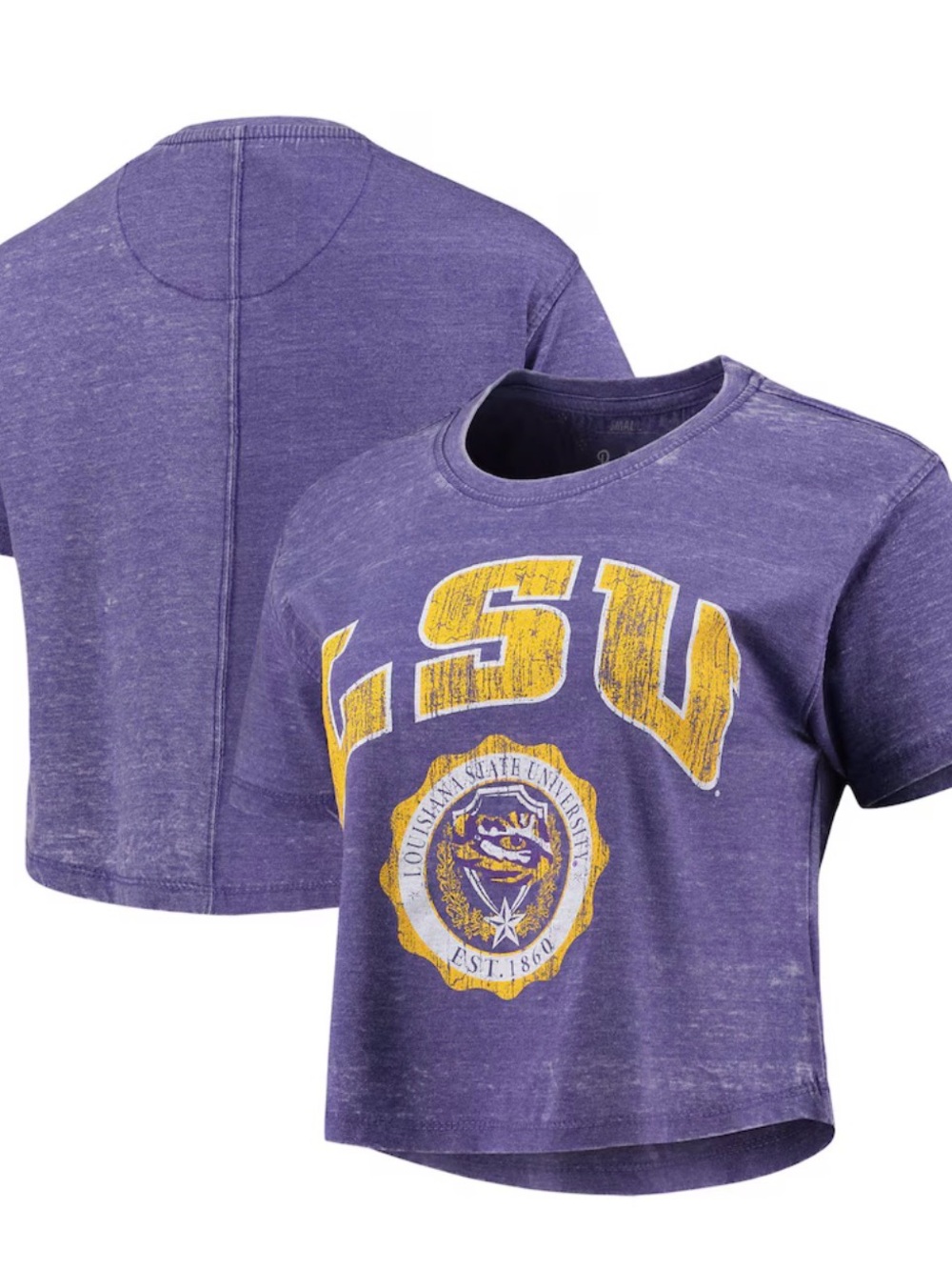 Pressbox Purple & Gold LSU Cropped Tee